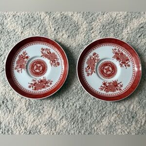 Vintage Copeland Spode China - Fitzhugh Red demitasse Fine Stone - 2 Saucers